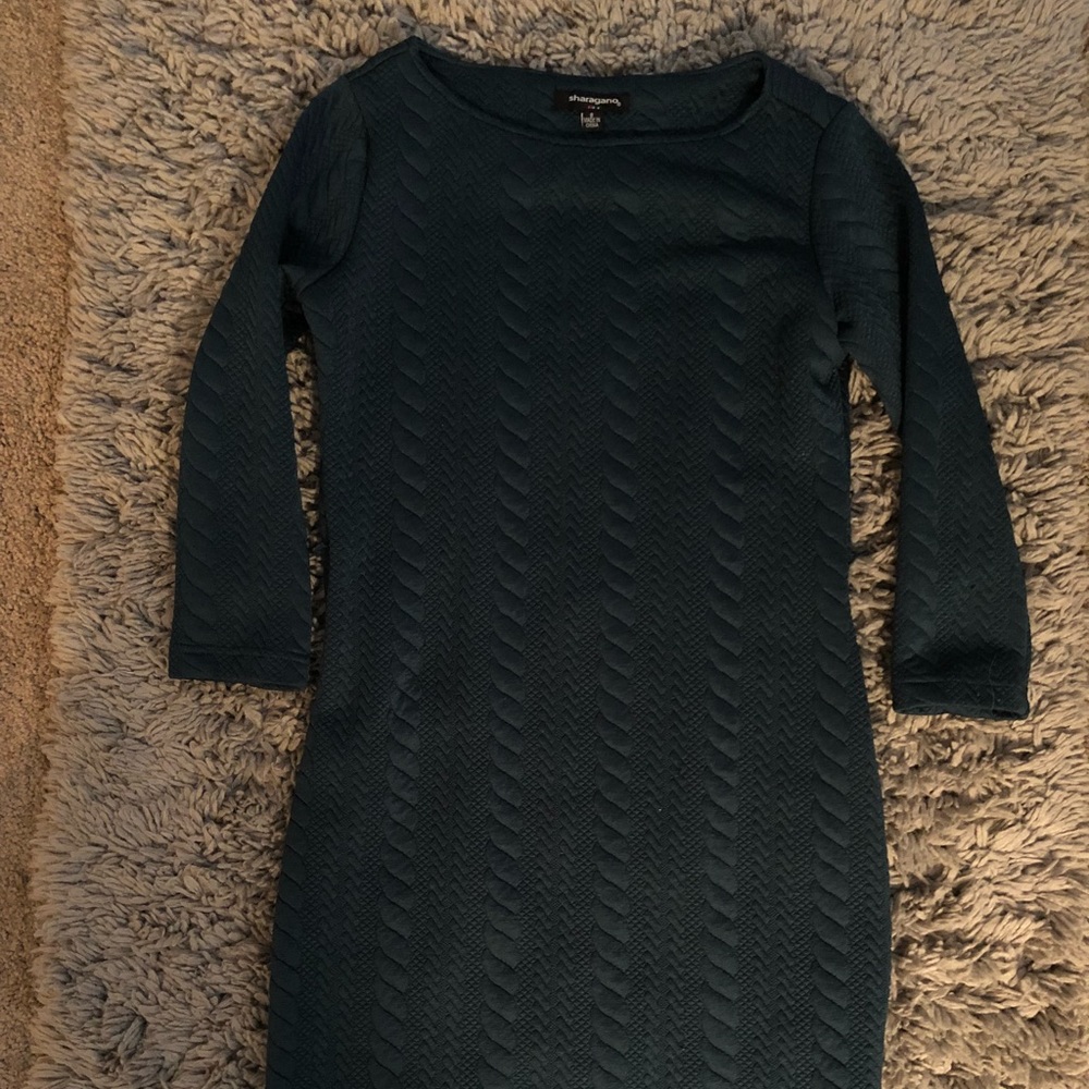 New Without Tags Teal Stitched Midi Shift Dress